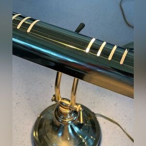 Vintage Metal Brass Bankers Piano Desk Lamp